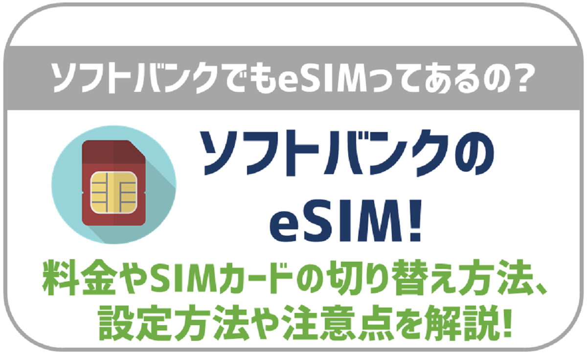 ソフトバンクでもeSIMを取り扱ってる？料金やSIMカードから切り替えは出来る？